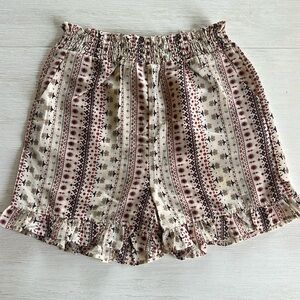 Hayden Girls Lightweight Polyester Printed Smocked Shorts Girls Size XL